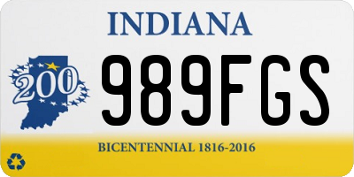 IN license plate 989FGS