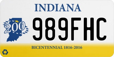 IN license plate 989FHC