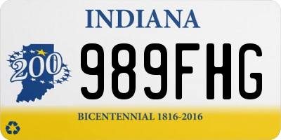 IN license plate 989FHG