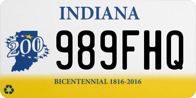 IN license plate 989FHQ