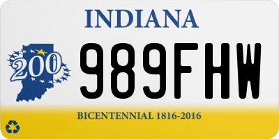 IN license plate 989FHW