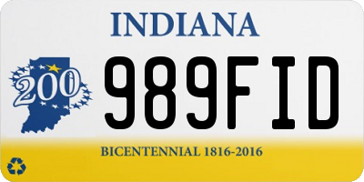 IN license plate 989FID