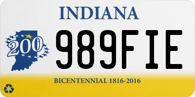 IN license plate 989FIE