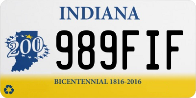 IN license plate 989FIF
