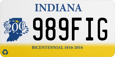 IN license plate 989FIG