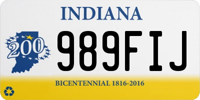 IN license plate 989FIJ