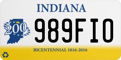 IN license plate 989FIO