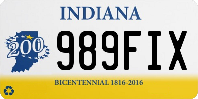 IN license plate 989FIX