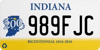 IN license plate 989FJC