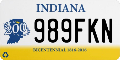 IN license plate 989FKN