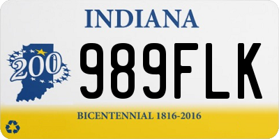 IN license plate 989FLK