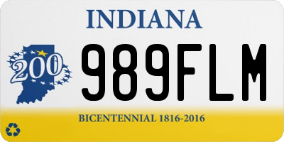 IN license plate 989FLM