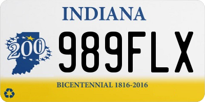 IN license plate 989FLX