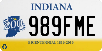 IN license plate 989FME