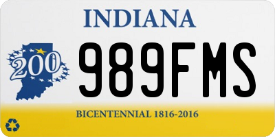 IN license plate 989FMS