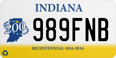 IN license plate 989FNB