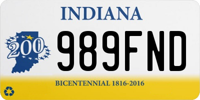 IN license plate 989FND