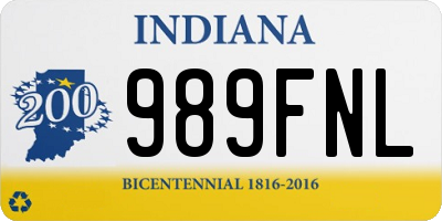 IN license plate 989FNL