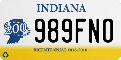 IN license plate 989FNO