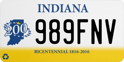 IN license plate 989FNV