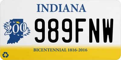 IN license plate 989FNW