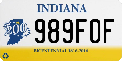 IN license plate 989FOF