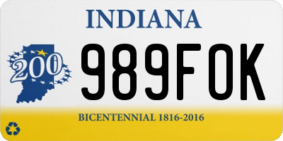 IN license plate 989FOK