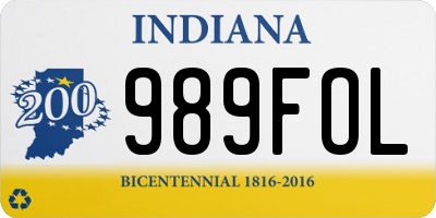 IN license plate 989FOL