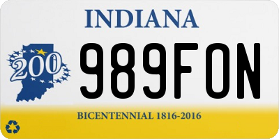 IN license plate 989FON