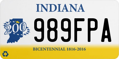 IN license plate 989FPA