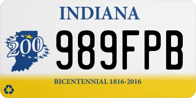 IN license plate 989FPB