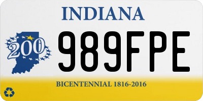 IN license plate 989FPE