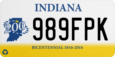 IN license plate 989FPK