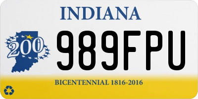 IN license plate 989FPU