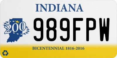 IN license plate 989FPW