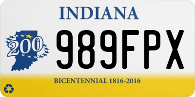 IN license plate 989FPX