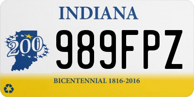 IN license plate 989FPZ