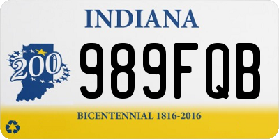 IN license plate 989FQB