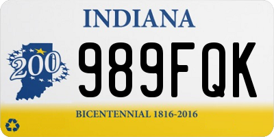 IN license plate 989FQK