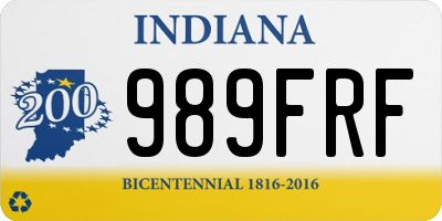 IN license plate 989FRF