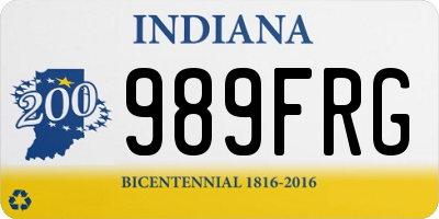 IN license plate 989FRG