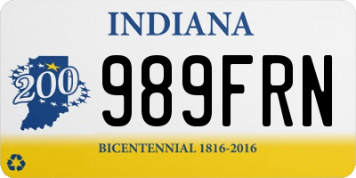 IN license plate 989FRN