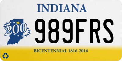 IN license plate 989FRS