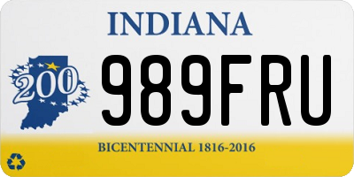 IN license plate 989FRU