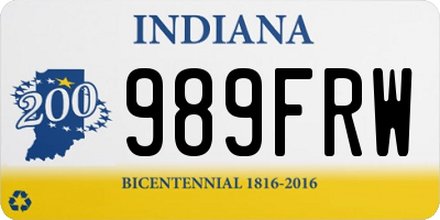 IN license plate 989FRW