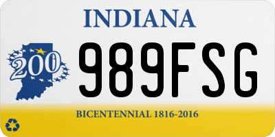 IN license plate 989FSG