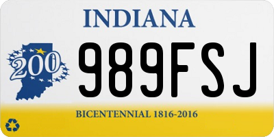 IN license plate 989FSJ