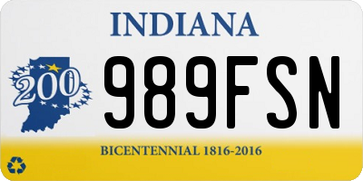 IN license plate 989FSN