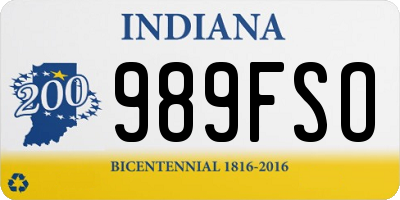 IN license plate 989FSO