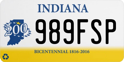 IN license plate 989FSP